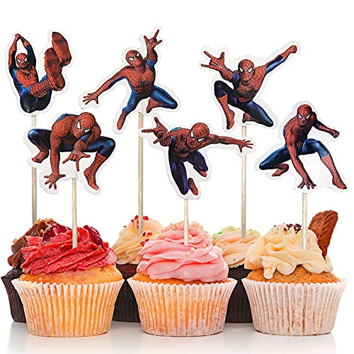 Zahnstocher Flaggen Cake Topper Set 24 Stück,Spiderman Tortendeko Kuchendeko Tortenaufleger Muffin Deko,Geburtstagsdeko für Kinder Geburtstag Party Desserts Muffin Kuchendeko Käse Marker Zahnstocher Flaggen Cake Topper Set 24 Stück,Spiderman Tortendeko Kuchendeko Tortenaufleger Muffin Deko,Geburtstagsdeko für Kinder Geburtstag Party Desserts Muffin Kuchendeko Käse Marker von Deen