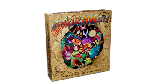 Deep Water Games MonsDRAWsity 2nd Edition, Zeichenpartyspiel basierend auf verbaler Beschreibung, Take Turns Descriping & Drawing a Bizarre Monster, 8+, 3-8 Spieler von Deep Water Games