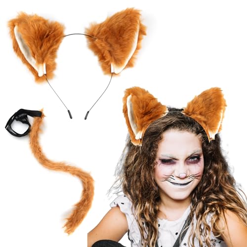 Deepton Fuchs Kostüm, Fuchsohren Cosplay Kostüm Set, Fuchs Ohren Kinder Erwachsene Faschingskostüm, Fuchsohren Haarreif und Fuchsschwanz Kostüm Zubehör für Halloween und Karneval Deepton Fuchs Kostüm, Fuchsohren Cosplay Kostüm Set, Fuchs Ohren Kinder Erwachsene Faschingskostüm, Fuchsohren Haarreif und Fuchsschwanz Kostüm Zubehör für Halloween und Karneval von Deepton
