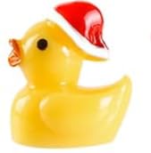 Tiny Ducks Mini-Enten aus Kunstharz, kleine kleine Kunststoffenten mit Weihnachtsmütze für Bastelarbeiten, Zuhause, Mikro-Landschaft, Streichspiel, Puppenhaus, Schule, Party, Weihnachtsdekoration von Deepton