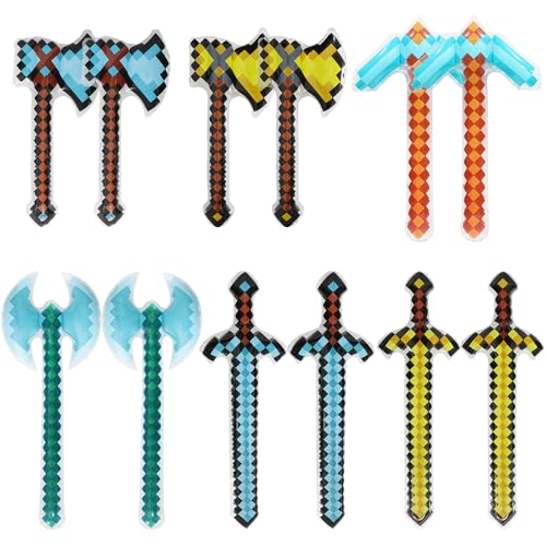 Deermon Jumbo 12 Pack Pixel Diamant Aufblasbare Waffe, Licht Blow Up Schwerter Äxte Spitzhacken Beile Spielzeug mit Reparaturflicken für Karneval Halloween Geburtstag Cosplay Pool Spiel Party Supplies Deermon Jumbo 12 Pack Pixel Diamant Aufblasbare Waffe, Licht Blow Up Schwerter Äxte Spitzhacken Beile Spielzeug mit Reparaturflicken für Karneval Halloween Geburtstag Cosplay Pool Spiel Party Supplies von Deermon