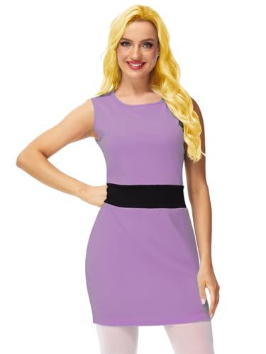 Deerose Halloween-Kostüm für Damen, ärmellos, Minikleider, Violett, XL Deerose Halloween-Kostüm für Damen, ärmellos, Minikleider, Violett, XL von Deerose