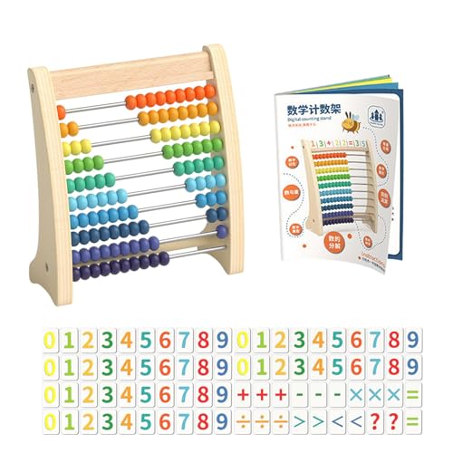 Abakus für Kinder, Mathe-Zählspielzeug aus Holz, Mathe-Lernspielzeug für kognitive Fähigkeiten im Vorschulalter, Abakus-Mathe-Werkzeug zur Farbwahrnehmung, pädagogisches Zählspielzeug für Kinder im Al von Deewar