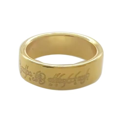 Defgeph Magic Magnetic Ring PK Ring for Professional Magician Stage Magic Tricks Props Accessory Gimmick Props (Engraved Golden,18mm) von Defgeph