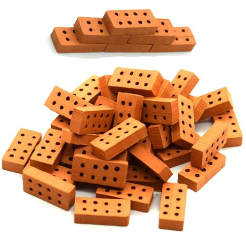 100 Pcs Modellziegel rot, Plastik Ziegelsteine für Kinder Spielzeug, DIY Dollhouse Bauen, Garten Deko, Miniaturhaus Zubehör 100 Pcs Modellziegel rot, Plastik Ziegelsteine für Kinder Spielzeug, DIY Dollhouse Bauen, Garten Deko, Miniaturhaus Zubehör von Defresit