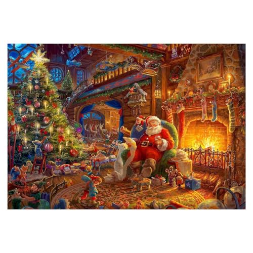 Deger Weihnachtsmann mit Weihnachtsbaum, 1000 Teile, Weihnachtspuzzle, Familie, Lustige Dekompressionsspiele, Langlebig, Einfache Installation, Einfach zu Bedienen von Deger