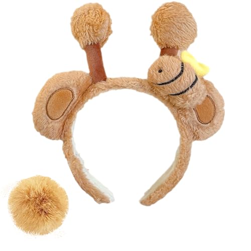 Degpum Bärenohren-Stirnband und Schwanz-Set, Kopfbedeckung für Mädchen, Damen, Herren, niedliches Tier-Stirnband für Party, Kostüm, Cosplay, Dekoration, Make-up, Gesichtskostüm Degpum Bärenohren-Stirnband und Schwanz-Set, Kopfbedeckung für Mädchen, Damen, Herren, niedliches Tier-Stirnband für Party, Kostüm, Cosplay, Dekoration, Make-up, Gesichtskostüm von Degpum