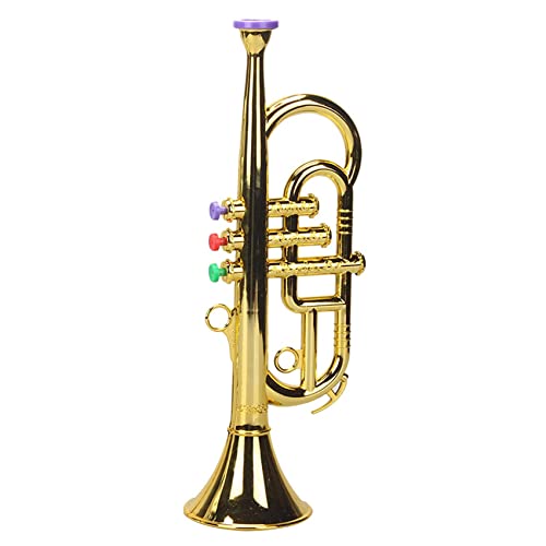 Dehumi Trompete 3 TöNe 3 Farbige Tasten Spielen Mini Musikblasinstrumente für Kinder Geburtstagsfeier Spielzeug Gold von Dehumi