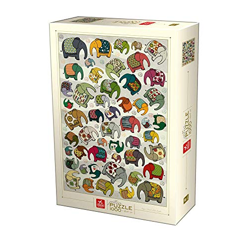 Deico Games Puzzle 5947502875437/PA 01 D-Toys 1000 pcs Pattern Puzzle Elephants, Multicolor von Deico Games Puzzle