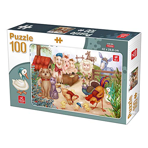 Deico Games Puzzle 5947502876502 Puzzle 100 pcs Farm Animals, Multicolor von Deico Games Puzzle