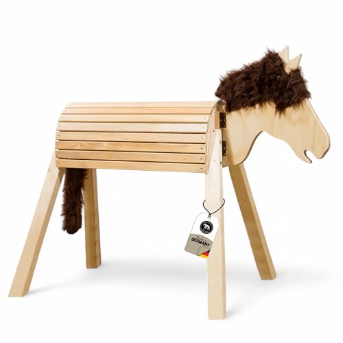 Dein Holzpferd Bausatz 100cm für draußen Reitpferd Garten Voltigierbock für Kinder, Stehpferd groß, Gartenpferd handgefertigt aus Deutschland, Voltigierpferd Holzpony mit Mähne von Dein Holzpferd