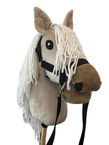 Hobby Horse blond mit Heller Mähne – Steckenpferd helles Fell & weiße Blesse – Spielpferd für Kinder von Dein Holzpferd