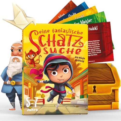 Deine fantastische Schatzsuche – Die Ninja Prüfung – Schnitzeljagd Spiel für 1 bis 7 Kinder von 5 bis 7 Jahren – Komplettset/Kindergeburtstag Spiele/Schnitzeljagd Kinder von Deine fantastische Schatzsuche