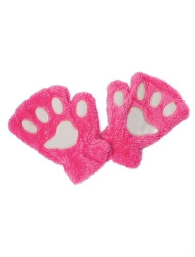 Handschuhe Plüsch Pfote pink one Size von Deiters