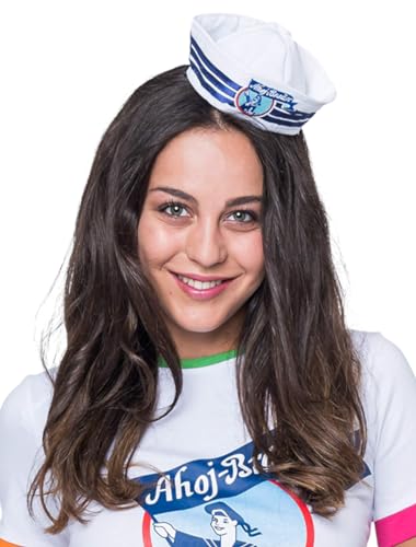 Deiters Minihut Ahoj-Brause mit Clips Damen weiß/blau one size von Deiters
