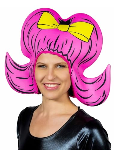 Perücke Comic Girl Schaumstoff rosa von Deiters