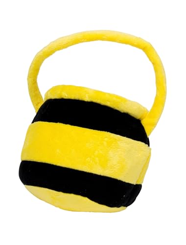 Tasche Honigtopf Plüsch schwarz/gelb von Deiters