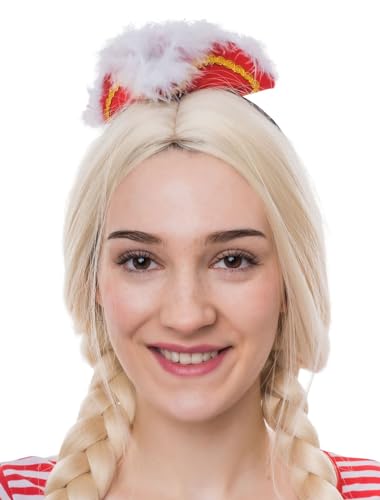 Dreispitz Mini Haarband mit Marabu rot von Deiters