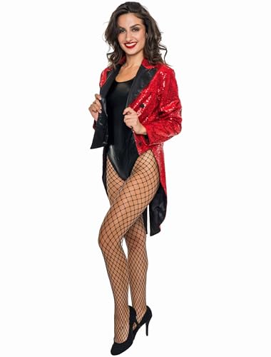 Frack Pailletten Damen rot M von Deiters