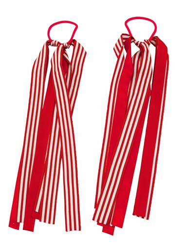 Haargummis mit Bändern gestreift rot/weiß Haargummis mit Bändern gestreift rot/weiß von Deiters