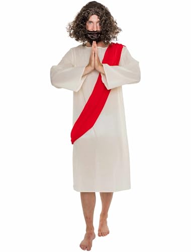 Kostüm Jesus 2-tlg. Herren beige/rot 4XL/5XL von Deiters