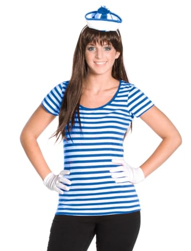 Lady-Ringelshirt Kurzarm blau/weiß XL von Deiters