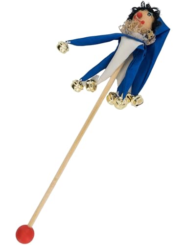 Narrenstab Clown weiß/blau von Deiters