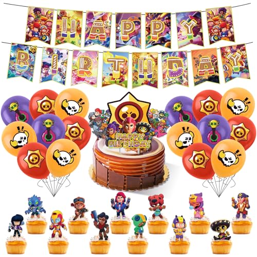 44 Stück Stars Geburtstagsdeko Set, Braw Stas Kindergeburtstag Deko, Cartoon Luftballons Geburtstag Dekoration Set für Kinder Jungen Mädchen Themenpartys Dekorationen 44 Stück Stars Geburtstagsdeko Set, Braw Stas Kindergeburtstag Deko, Cartoon Luftballons Geburtstag Dekoration Set für Kinder Jungen Mädchen Themenpartys Dekorationen von Dekewe