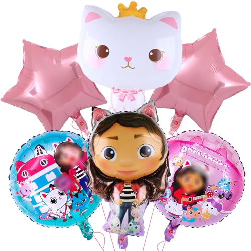 7 Stück Gab-by Folienballon, Luftballon Geburtstag Deko, Geburtstag Party Deko Mädchen Kindergeburtstag Deko von Dekewe