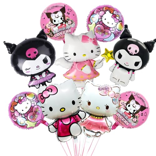 9 Stück Ki-tty Geburtstagsdeko Folienballon Set, Cute Kindergeburtstag Deko, Kur-romi Luftballons Geburtstag Dekoration Set für Kinder Mädchen Katzen kity Themenpartys Dekorationen 9 Stück Ki-tty Geburtstagsdeko Folienballon Set, Cute Kindergeburtstag Deko, Kur-romi Luftballons Geburtstag Dekoration Set für Kinder Mädchen Katzen kity Themenpartys Dekorationen von Dekewe