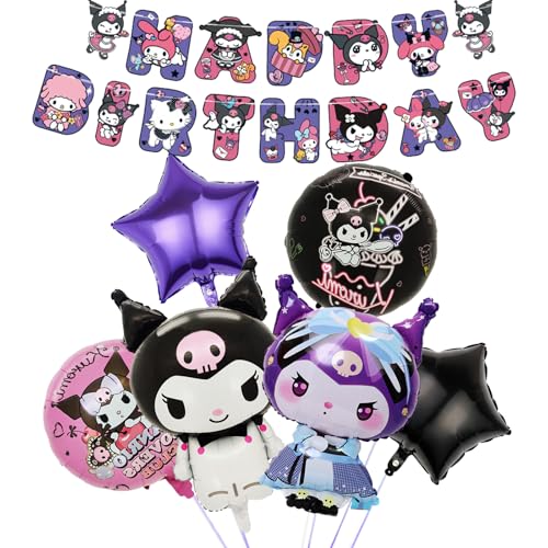 7 Stück Kur-romi Geburtstagsdeko Folienballon Set, Cute Kindergeburtstag Deko, Cartoon Luftballons Geburtstag Dekoration Set mit Banner für Kinder Mädchen Themenpartys Dekorationen 7 Stück Kur-romi Geburtstagsdeko Folienballon Set, Cute Kindergeburtstag Deko, Cartoon Luftballons Geburtstag Dekoration Set mit Banner für Kinder Mädchen Themenpartys Dekorationen von Dekewe