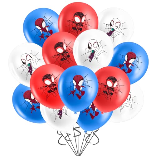 Dekewe 17 Stück Spidey Geburtstagsdeko, Spider Luftballons Latex Ballons Geburtstag Deko für Kindergeburtstag Party Dekoration, 6549 von Dekewe