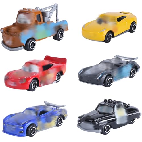 Dekewe 6 Stück Car Auto Spielzeug, Matchbox Auto Set mit 6 Verschiedene Spielzeugautos, 6er-Set Car Spielzeug für Jungen Mädchen Kinder ab 3 Jahre, Geburtstag von Dekewe