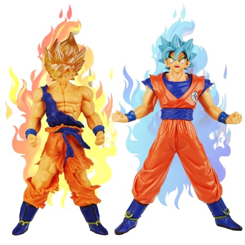 2 Stück Goku Figur - Dragon Ball Super Actionfiguren, 17 cm, Mehrfarbig, perfekt für Kinder Geburtstag Geschenk, Desktop Dekoration von Dekewe