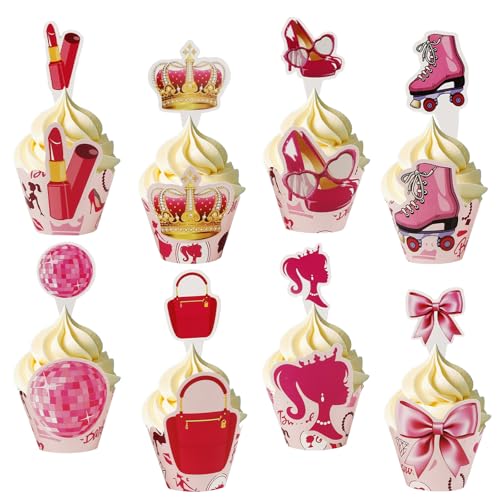 Dekewe Bar-bi 48 Stück Cake Topper, Cartoon Tortendeko Cupcake Topper, Kuchen Deko, Happy Birthday Tortendeko, Kindergeburtstag Cupcake Topper für Muffin Deko, Geburtstag Party Dekewe Bar-bi 48 Stück Cake Topper, Cartoon Tortendeko Cupcake Topper, Kuchen Deko, Happy Birthday Tortendeko, Kindergeburtstag Cupcake Topper für Muffin Deko, Geburtstag Party von Dekewe