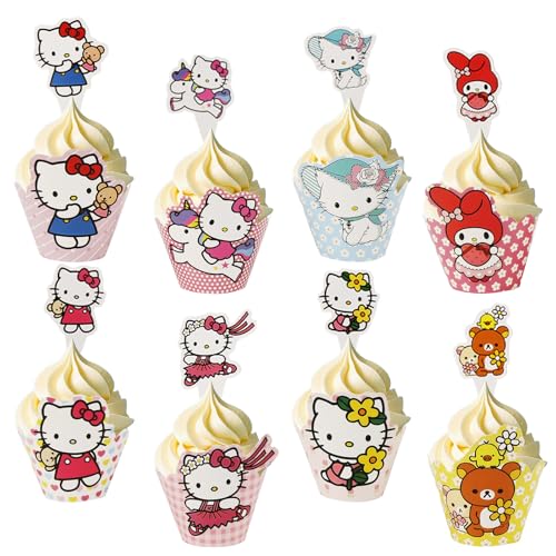 Dekewe Ki-ty 48 Stück Cake Topper, Cartoon Tortendeko Cupcake Topper, Kuchen Deko, Happy Birthday Tortendeko, Kindergeburtstag Cupcake Topper für Muffin Deko, Geburtstag Party Dekewe Ki-ty 48 Stück Cake Topper, Cartoon Tortendeko Cupcake Topper, Kuchen Deko, Happy Birthday Tortendeko, Kindergeburtstag Cupcake Topper für Muffin Deko, Geburtstag Party von Dekewe