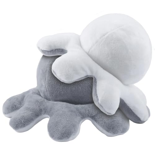 Dekewe Octopus Plüschtier Spielzeug, Oktopus Plüsch, Stimmungs Oktopus Kuscheltier, Kuscheltier für Kinder Mädchen Freunde(Grau-Beige) von Dekewe