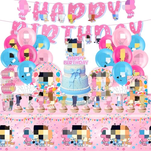 93 Stück Blue Dog Geburtstag Party Dekorationen Einschließlich Luftballons, Cake Toppers, Banner, Tischdecken, Teller, Stroh Becher und Servietten, Hund Dekorationen Kindergeburtstag für Mädchen 93 Stück Blue Dog Geburtstag Party Dekorationen Einschließlich Luftballons, Cake Toppers, Banner, Tischdecken, Teller, Stroh Becher und Servietten, Hund Dekorationen Kindergeburtstag für Mädchen von Dekewe