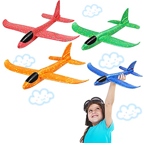 Segelflugzeug, 36CM Outdoor Sport Wurf Spielzeug, Flugspielzeug für Kinder, Schaum Flugzeug，Geburtstagsgeschenk Spielzeug für Kinder im Alter von 3-12Jahren Outdoor Sportspielzeug Partygeschenke von Dekewe