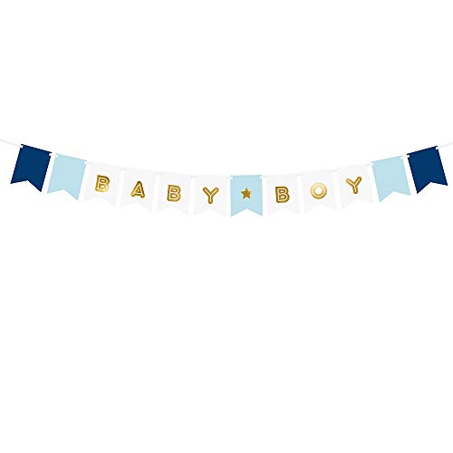 1 Stück Banner Baby Boy in Farbmischung Partyzubehör von DekoHaus