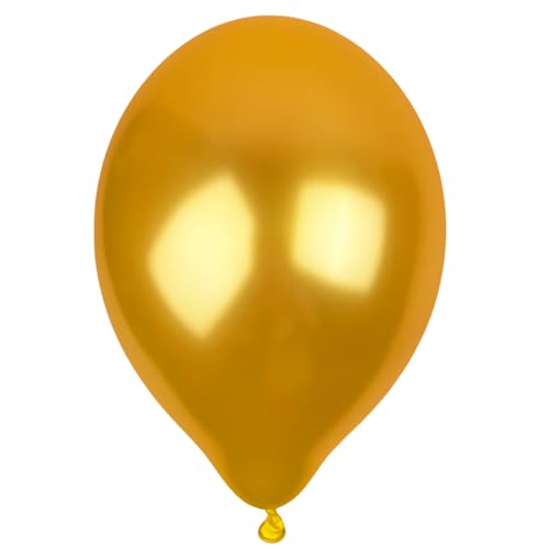 100 Stück Latex Luftballons, Größe 33cm, Metallic Citrus Yellow von DekoHaus