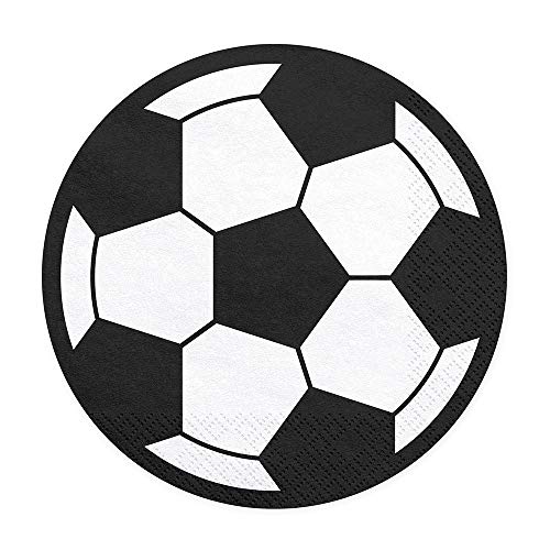20 Stück Einweg Papierservietten Fußball 3-lagig Partyzubehör von DekoHaus