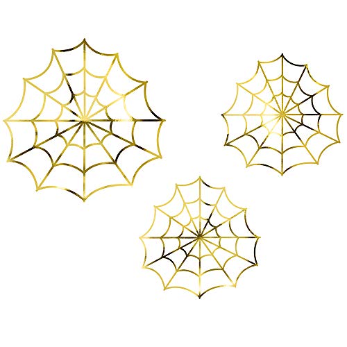 3 Stück Papierdekorationen Spinnweben in Gold 18-23cm Halloween-Dekorationen 3 Stück Papierdekorationen Spinnweben in Gold 18-23cm Halloween-Dekorationen von DekoHaus