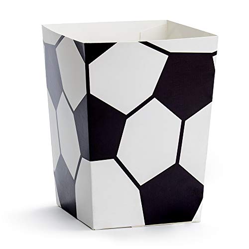 6 Stück Popcornboxen Fußball 7x7x12cm Partyzubehör von DekoHaus