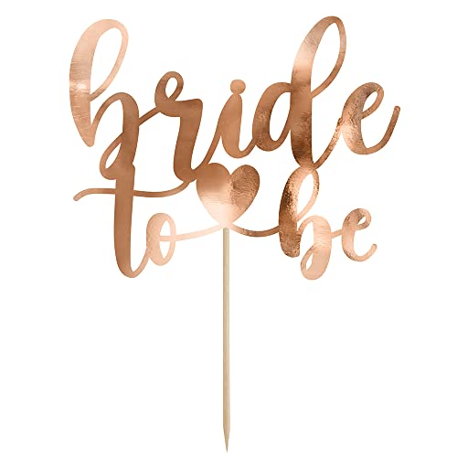 Cake Topper Aufschrift Bride to be in Roségold 17,5cm von DekoHaus