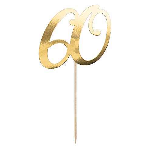Cake Topper Zahl 60 in Gold 21cm Kuchendekoration Cake Topper Zahl 60 in Gold 21cm Kuchendekoration von DekoHaus