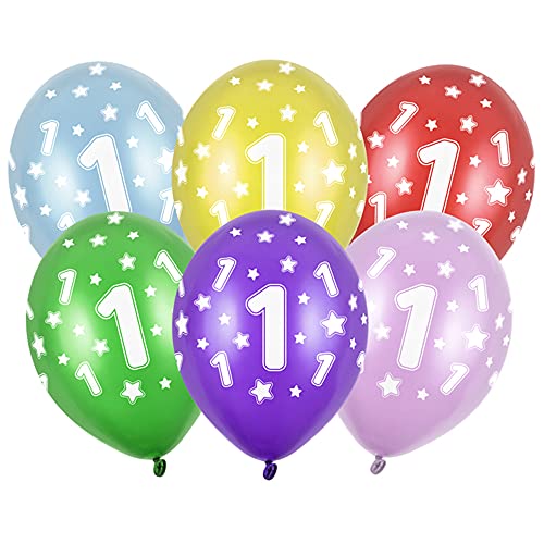 DekoHaus 6 Stück Luftballons zum 1. Geburtstag Farbmischung mit weißem Aufdruck Höhe 30 cm DekoHaus 6 Stück Luftballons zum 1. Geburtstag Farbmischung mit weißem Aufdruck Höhe 30 cm von DekoHaus