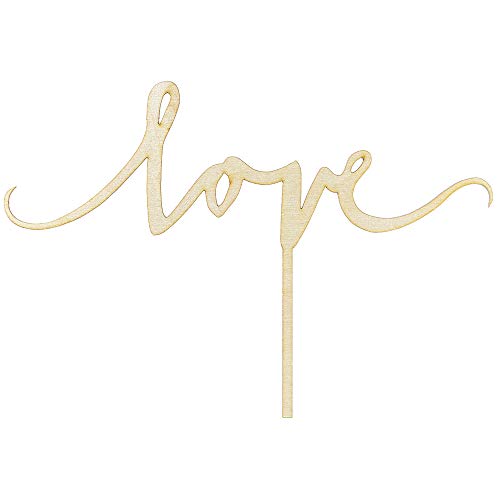 DekoHaus Cake Topper Love aus Holz 23x16cm Kuchendekoration Tortenfigur von DekoHaus