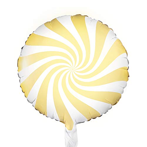 Folienballon Bonbon, Größe 45 cm, mit selbstschließendes Ventil (Gelb) von DekoHaus