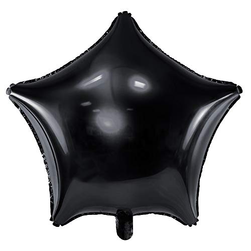 Folienballon Stern, Größe 48 cm, mit selbstschließendem Ventil (Schwarz) von DekoHaus